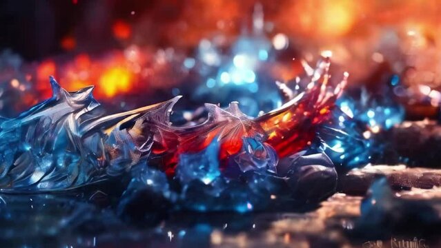 ice and fire abstrack background