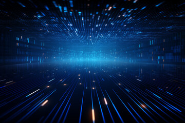 Fototapeta premium Abstract technology digital line electronic network data innovation concept background.