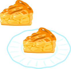 皿に盛ったアップルパイ