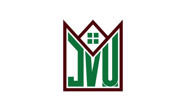 JVU initial letter real estate builders logo design vector. construction ,housing, home marker, property, building, apartment, flat, compartment, business, corporate, house rent, rental, commercial