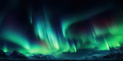 Beautiful aurora borealis over a solid plain black background high detail photograph realistic 