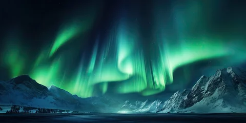 Fleecedeken met foto Beautiful aurora borealis over a solid plain black background high detail photograph © Dara
