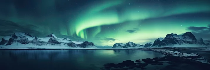 Foto auf Acrylglas Cinematic aurora borealis, desaturated  © Thuch