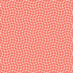 simple abstract lite orange color plaid check zig zag pattern on white background