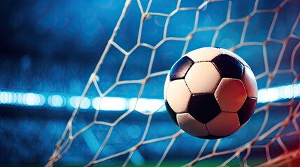 Naklejka premium SOCCER BALL in the penalty facing the net