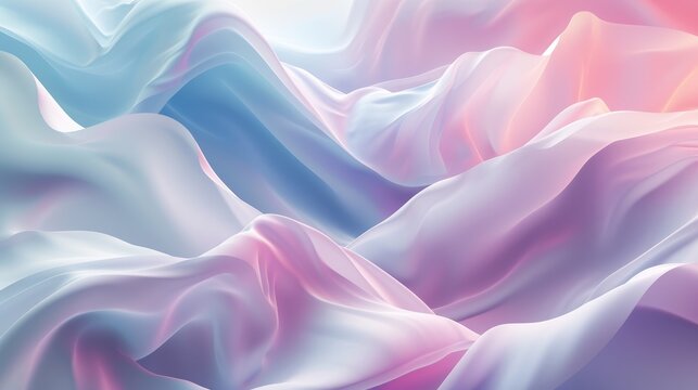 Enter a dreamy realm where pastel colors and swirling shapes meld in a captivating 3D abstract background. Ai Generated.
