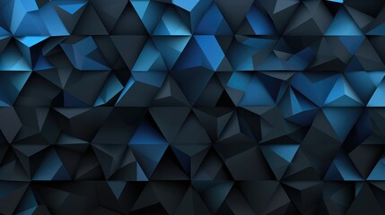 Fototapeta premium Striking black and blue geometric patterns converge in a visually captivating background, Ai Generated.