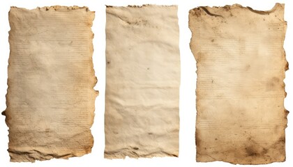 Old worn paper sheet ,on white background
