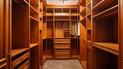 Modern and Spacious Walk-In Closet with Custom Organization Features AI Generated.