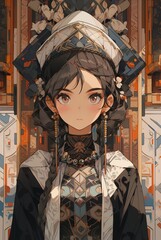 民族衣装の女性,Generative AI AI画像