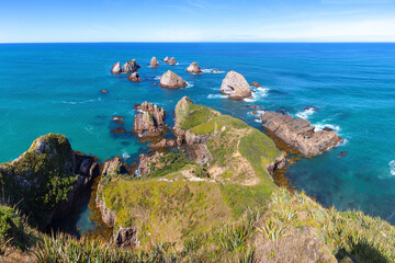  Nugget Point aerial view, Southland, New Zealand
