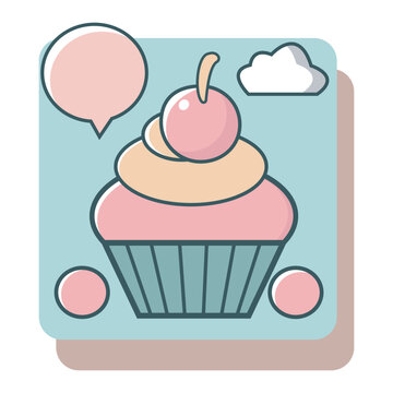 Vector of logo or icons design templates, icons and badges for social media instagram highlights with cute bakery kitchen elements