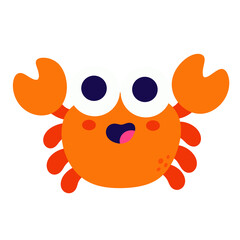 crab cartoon icon.	
