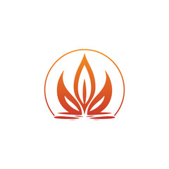 A logo of fire flame icon vector orange silhouette fire design template on white background