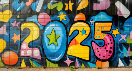Urban Artistry 2025: Colorful Graffiti on Cityscape