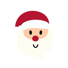Santa claus face flat icon.	