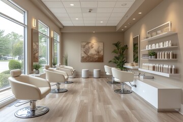 Modern beauty salon with a minimalist design