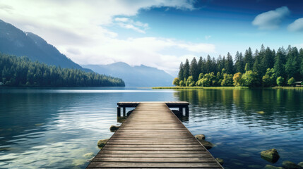 Tranquil Watercene: A Relaxing View of a Lake, River, or Ocean