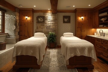 Fototapeta premium Tranquil Spa Massage Room