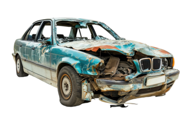 Rusted Destroy Car Isolated