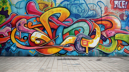 Naklejka premium Paint graffiti on the wall with spray paint.