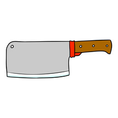 butcher knife illustration hand drawn isolated vector
