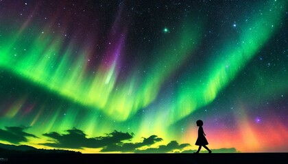 Obraz na płótnie Canvas aurora borealis in the sky