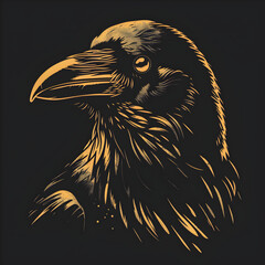 Obraz premium Common Raven Logo Illustration