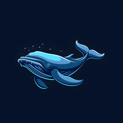 dolphin in water illustration logo