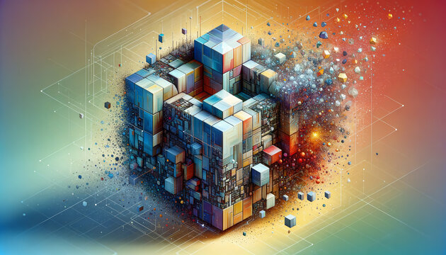 Transformative Kubernetes: Digital Disintegration into Vibrant Geometric Structure