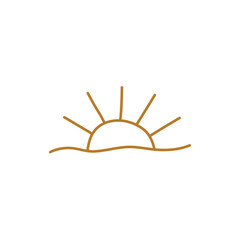 Hand drawn sun line design 