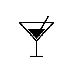 Wine glass icon on transparent background.