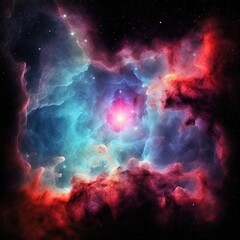 Obraz na płótnie Canvas Vibrant Nebula: Cloudy and Colorful Cosmic Phenomenon