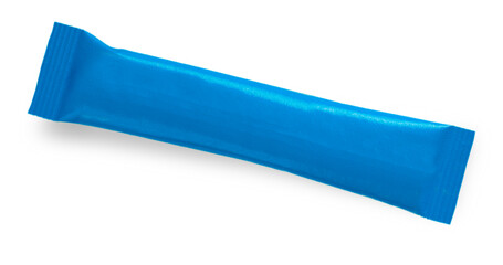 Blue package isolated on white background with clipping path