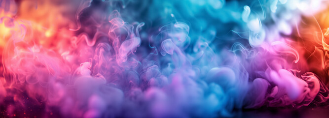 Fototapeta na wymiar Dreamlike swirls of smoke in vibrant colors.