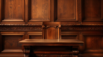 Fototapeta na wymiar Elegant wooden bench and paneling.