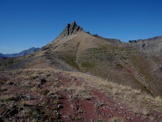 Mount Calwey view at Bellevue Hill at Waterton Lake National Park
