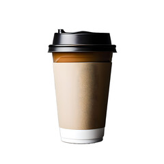 blank paper coffee cup isolated on a white transparent background,generative ai