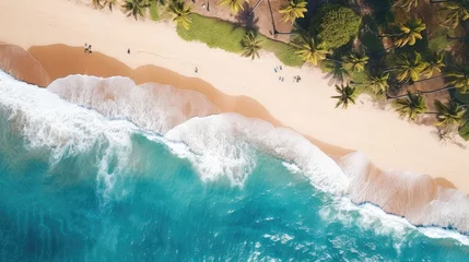 Fototapeten A vibrant aerial view of a tropical beach, Generative Ai © Nisa