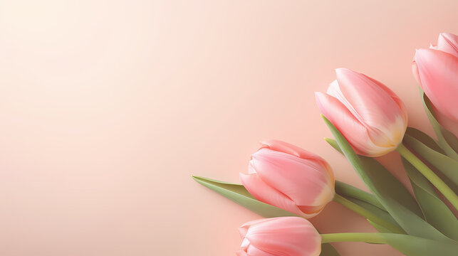 Women's Day, Valentine's Day, Mother's Day background concept, empty floral background with copy space