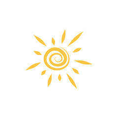 hand drawn cartoon sun