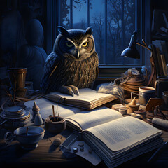 Nocturnal Notes Late night thoughts and creativity night owl books knowledge bird