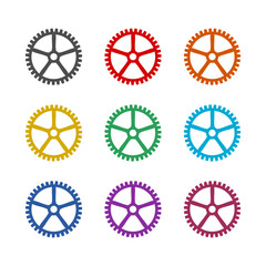 Cogwheel. Gear icon isolated on white background. Set icons colorful