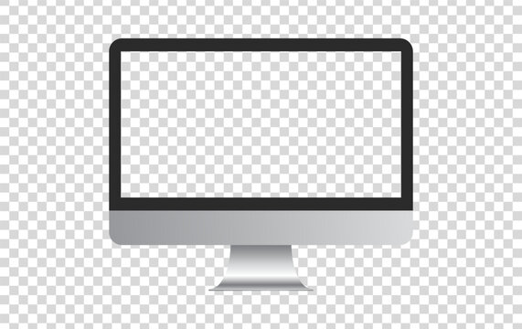 Monitor Computer Transparent Vector Mockup Design