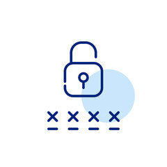 Securely protected account. Enter password to access. Pixel perfect, editable stroke