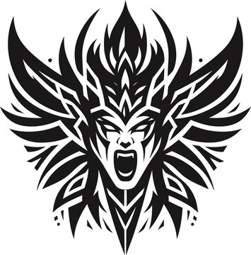recommend clip art: modern tribal tattoo valkyrie, abstract line art, minimalist contour. Vector