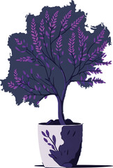 Free vector flat vector illustration of a Jakaranda plant on a pot. AI generative.