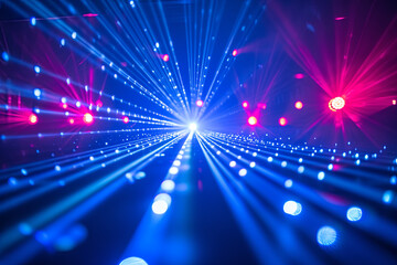 Fototapeta na wymiar Caught between blue laser beams and scanner lights