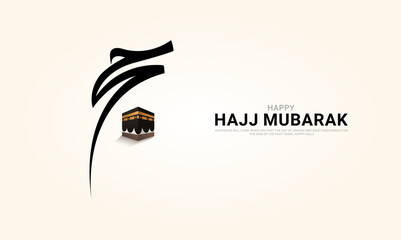 Al Hajj Mubarak Creative design for social media post.