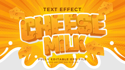 Fototapeta premium Editable 3d Cheese Milk text effect style
